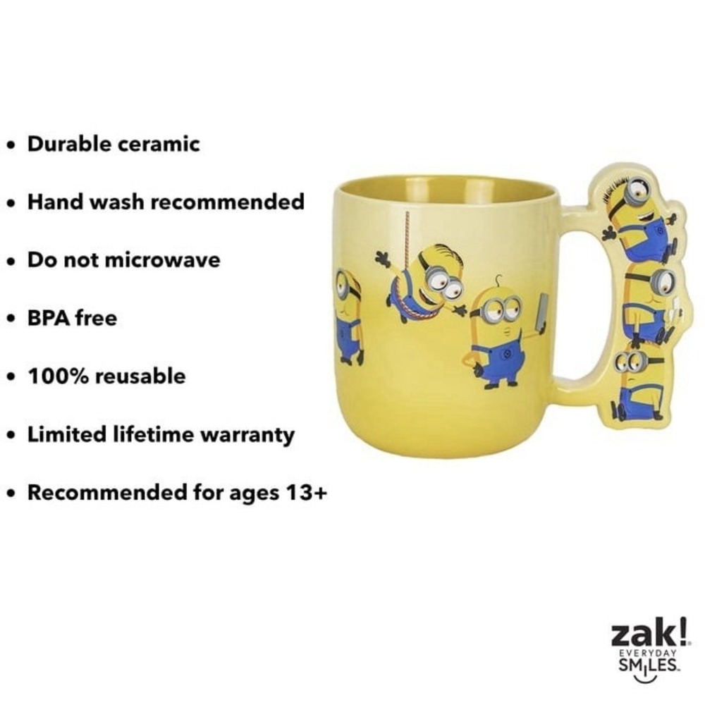 NEW Zak Designs Minions Sculpted Hande Mug Minions Despicable Me 17 Oz Large - Picture 6 of 13